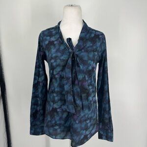 Ann Mashburn Button Down Tie Top Floral Top